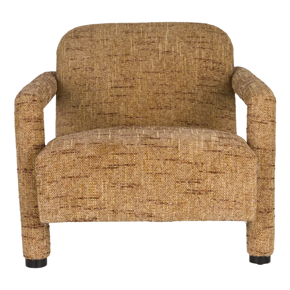 Fauteuil en polyester ocre 86x74x66cm Kent - Dutchbone