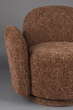 Fauteuil en polyester rouge bordeaux 74x76cm Rose - Dutchbone