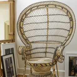 Fauteuil en rotin à croisillons Emmanuelle - KOK