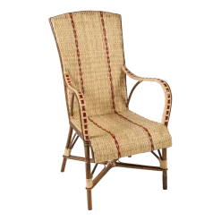 Fauteuil en rotin foncé et filets en résine rouge 105 x 60 x 77 Bagatelle - KOK