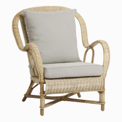 Fauteuil en rotin naturel avec coussin Nantucket - KOK