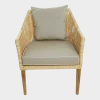 Fauteuil en résine nature coussin marron Sao Paulo - KOK