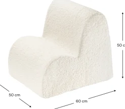 Fauteuil en sherpa bouclé blanc 60x50cm Cloud chair - Wigiwama