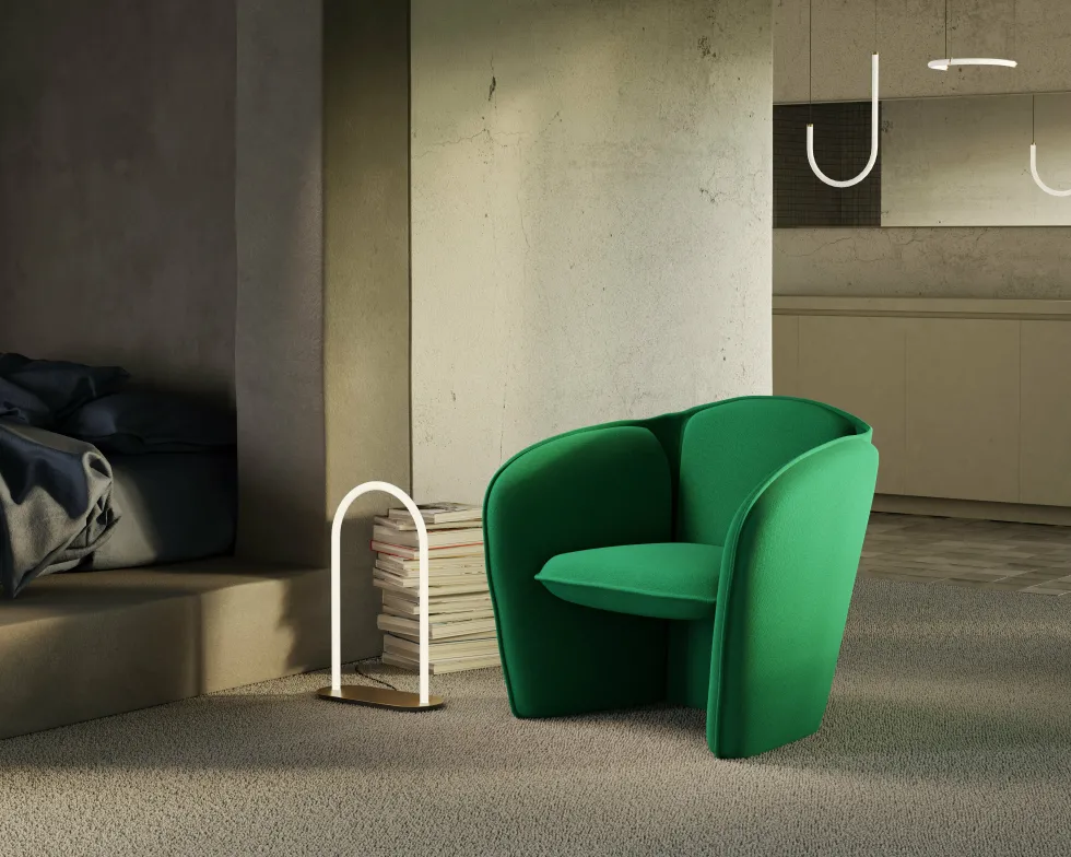 Fauteuil en tissu bleu clair Lily - Petite Friture