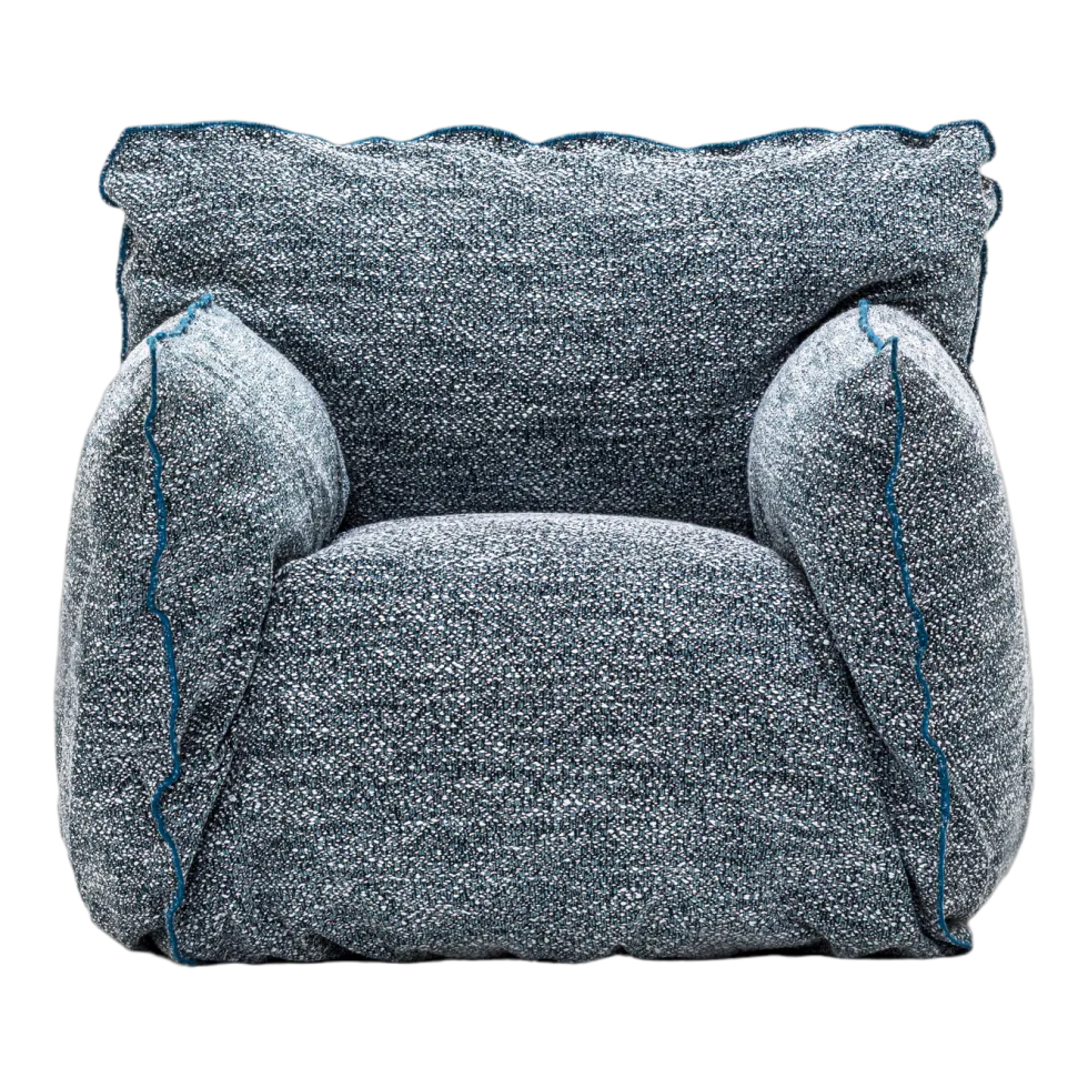 Fauteuil en tissu bleu snake Nuvola 05 - Gervasoni