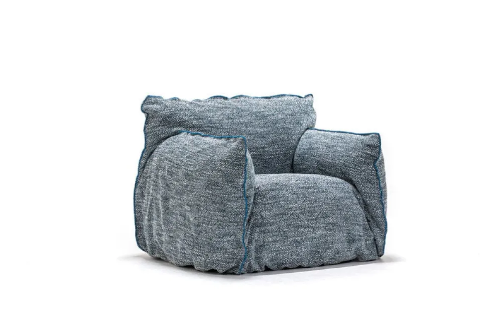 Fauteuil en tissu bleu snake Nuvola 05 - Gervasoni