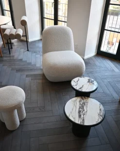 Fauteuil en tissu bouclé banc cassé Toe - 101 COPENHAGEN