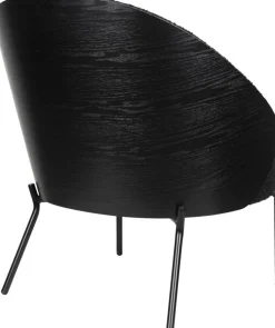 Fauteuil en tissu bouclé noir Rodin - Dutchbone