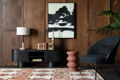 Fauteuil en tissu bouclé noir Rodin - Dutchbone