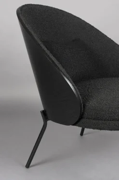 Fauteuil en tissu bouclé noir Rodin - Dutchbone