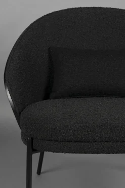 Fauteuil en tissu bouclé noir Rodin - Dutchbone