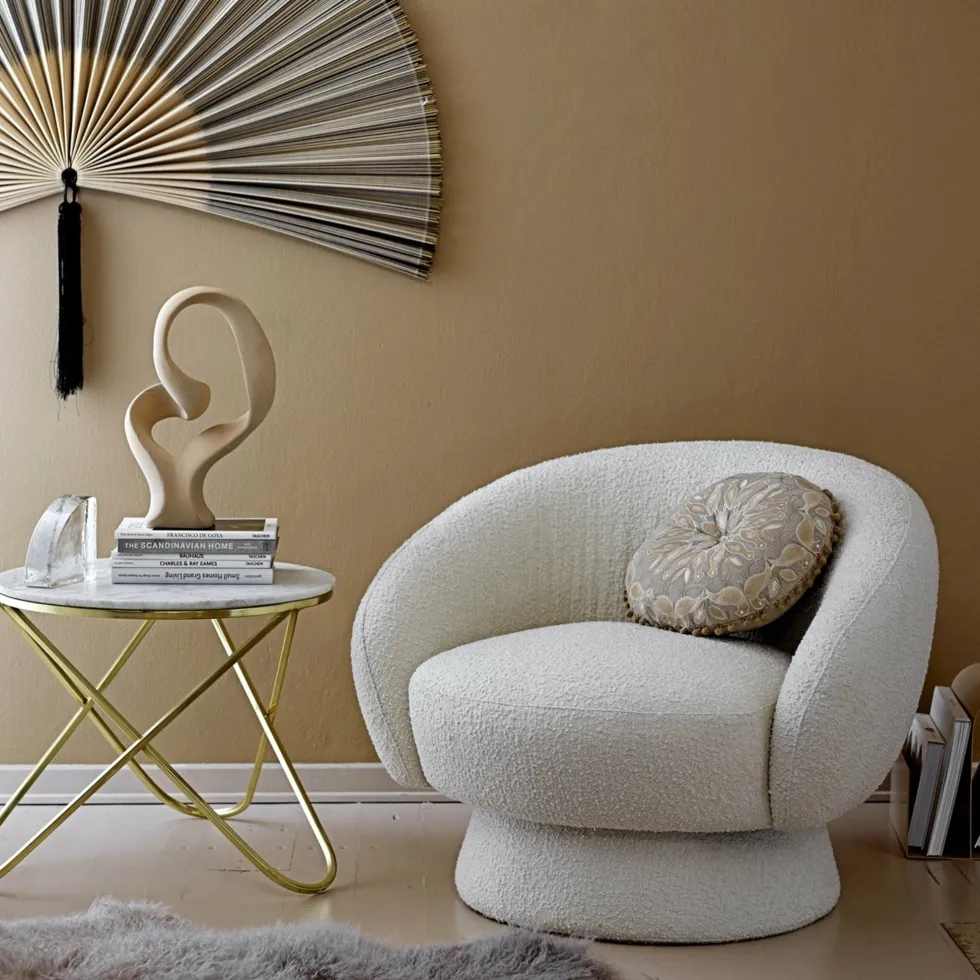 Fauteuil en tissu bouclé Ted - Bloomingville