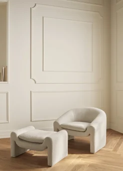 Fauteuil en tissus london bouclé vert foncé Mielo - Bolia