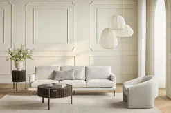 Fauteuil en tissus monza bouclé beige Mielo - Bolia