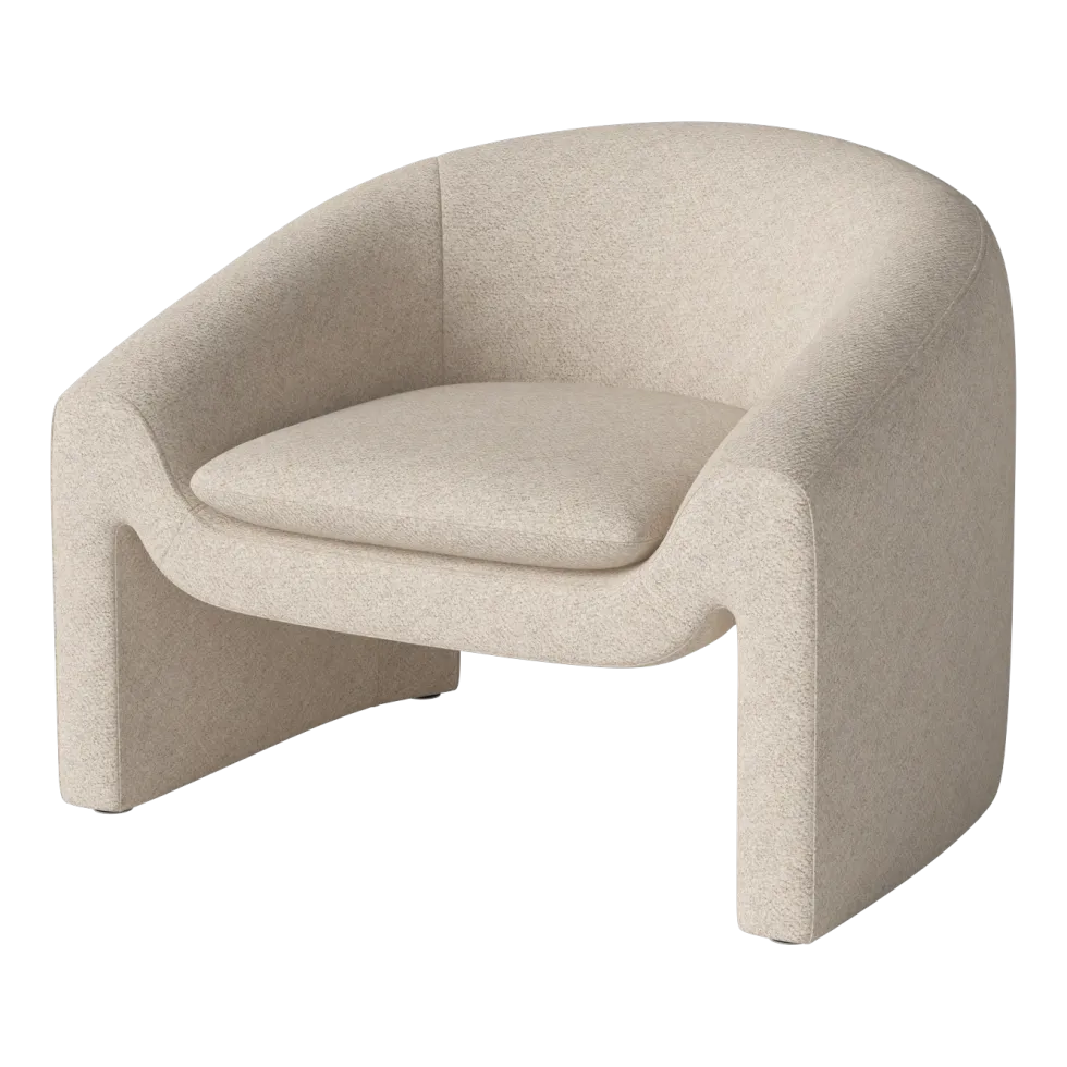 Fauteuil en tissus monza bouclé beige Mielo - Bolia