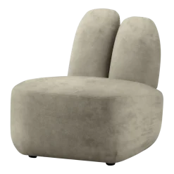 Fauteuil en tissu textum avelina beige velour 66x75x71cm Bunny - EMKO