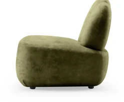 Fauteuil en tissu textum avelina vert velour 66x75x71cm Bunny - EMKO