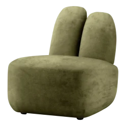 Fauteuil en tissu textum avelina vert velour 66x75x71cm Bunny - EMKO
