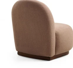 Fauteuil en tissu texturé marron 85x74x75cm Tina - The Cool Republic