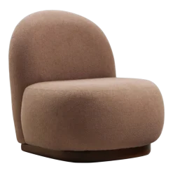 Fauteuil en tissu texturé marron 85x74x75cm Tina - The Cool Republic