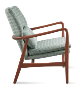 Fauteuil en tissu vert clair et bois de frêne Squared Peggy - Pols Potten