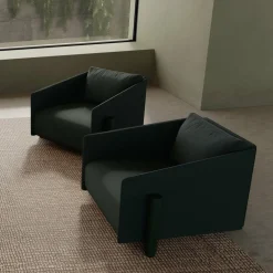 Fauteuil en tissu vert Timber - Kann Design