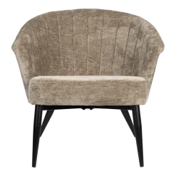 Fauteuil en velours beige Georgia - Dutchbone