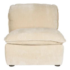 Fauteuil en velours beige Radley - Dutchbone