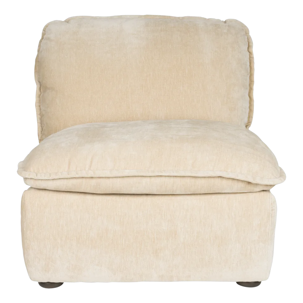 Fauteuil en velours beige Radley - Dutchbone