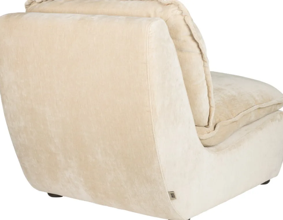 Fauteuil en velours beige Radley - Dutchbone