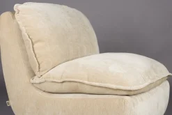 Fauteuil en velours beige Radley - Dutchbone
