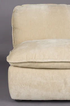 Fauteuil en velours beige Radley - Dutchbone
