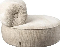 Fauteuil en velours beige Tilbury - Dutchbone
