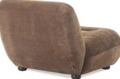Fauteuil en velours cognac Wyatt - Dutchbone