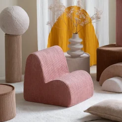 Fauteuil en velours côtelé rose 60x50cm Cloud chair - Wigiwama