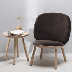 Fauteuil en velours marron Naïve - EMKO