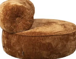 Fauteuil en velours orange Tilbury - Dutchbone