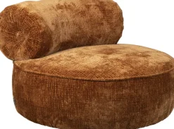 Fauteuil en velours orange Tilbury - Dutchbone