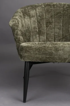 Fauteuil en velours vert Georgia - Dutchbone