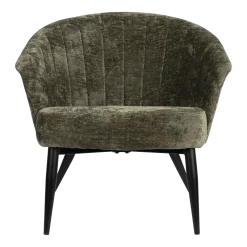 Fauteuil en velours vert Georgia - Dutchbone