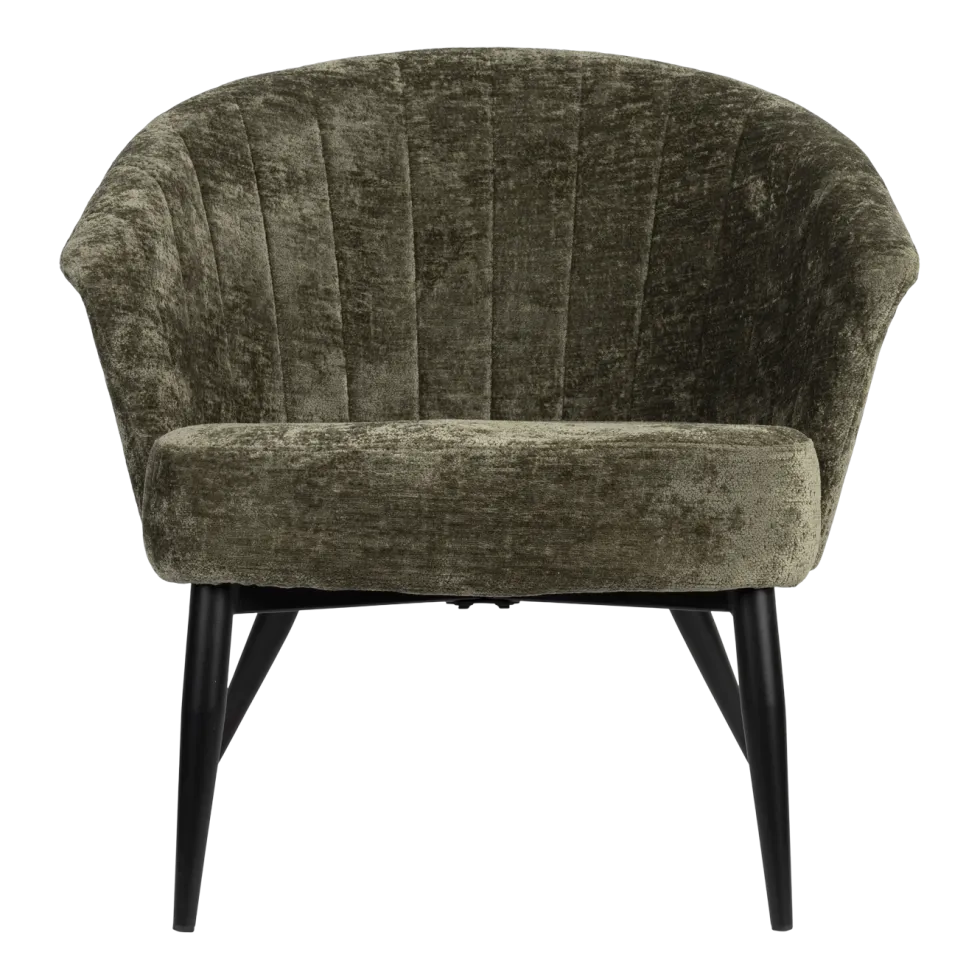 Fauteuil en velours vert Georgia - Dutchbone