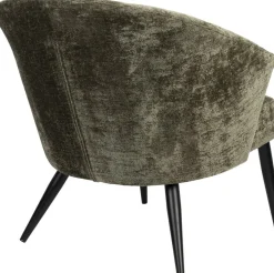 Fauteuil en velours vert Georgia - Dutchbone