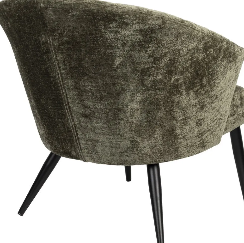 Fauteuil en velours vert Georgia - Dutchbone