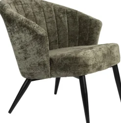 Fauteuil en velours vert Georgia - Dutchbone