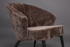 Fauteuil en velours violet Georgia - Dutchbone
