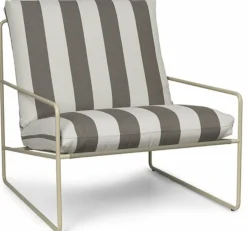 Fauteuil en vinyl rayé et acier beige 78 x 93 cm Desert Stripe - Ferm Living