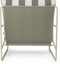 Fauteuil en vinyl rayé et acier beige 78 x 93 cm Desert Stripe - Ferm Living