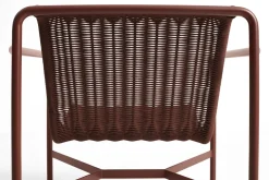 Fauteuil extérieur en cordons et acier bordeaux 73x81x70cm Palissade - Hay