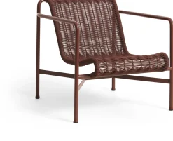 Fauteuil extérieur en cordons et acier bordeaux 73x81x70cm Palissade - Hay
