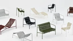 Fauteuil extérieur en cordons et acier bordeaux 73x81x70cm Palissade - Hay